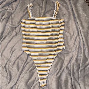 Yellow striped bodysuit